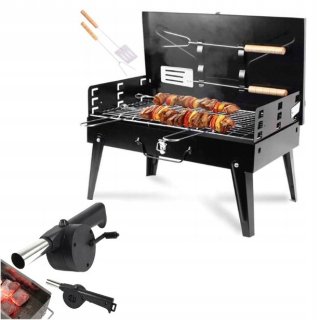 ZÁHRADNÝ TURISTICKÝ GRIL PRENOSNÝ SKLADACÍ KUFRE NA BBQ + PRÍSLUŠENSTVO